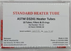 Tubes pour test de stabilité à l’oxydation thermique – Metaspec SKU 701-10